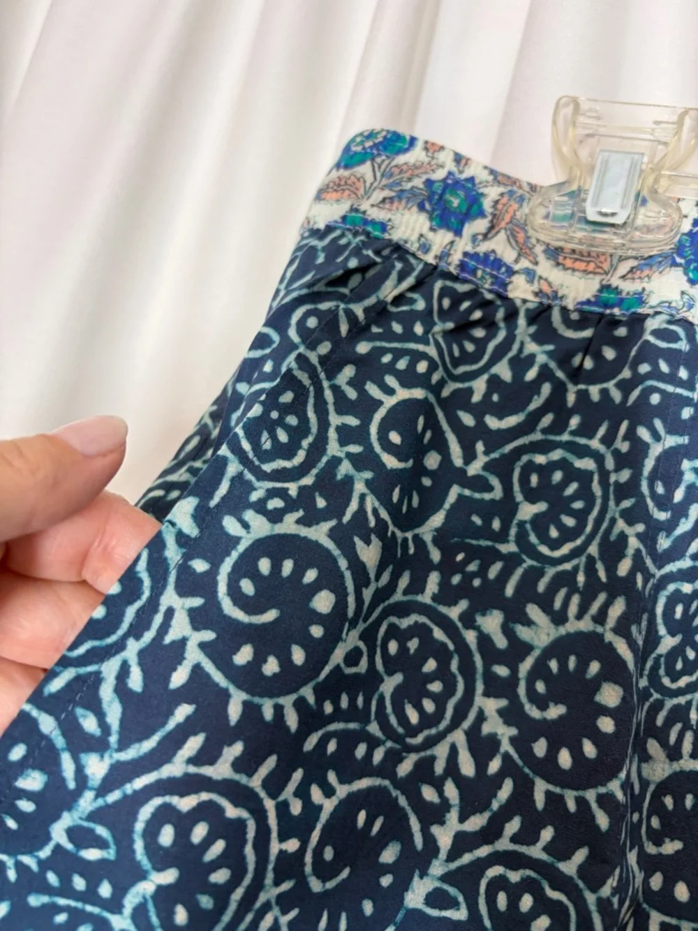 New Sundance Kai Shorts Blue Floral Bohemian Lightweight Cotton XL Beach Boho - Picture 5 of 12